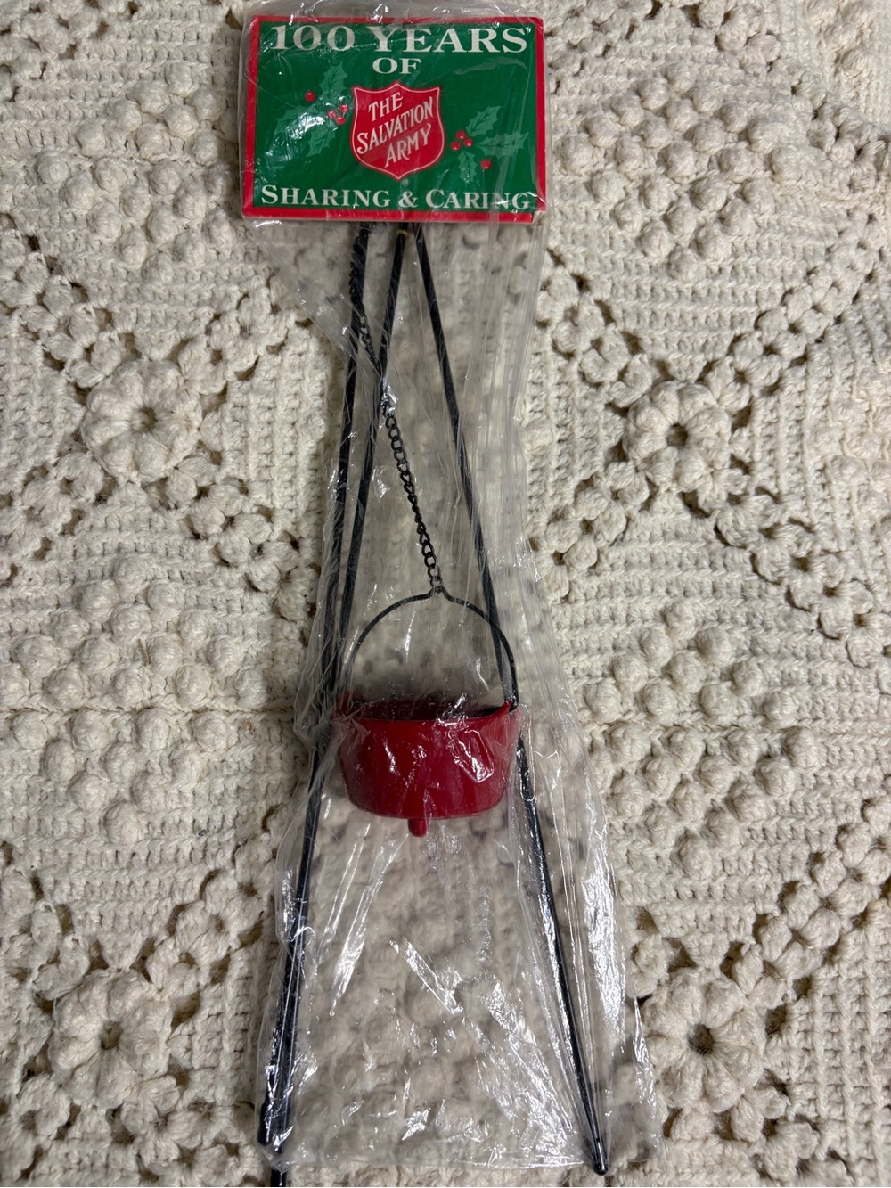 Byer's Choice The Salvation Army Red Kettle stand for carolers holiday classic